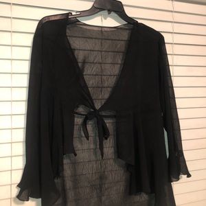 Urban Outtfiters- Nylon tie-in-front long sleeve